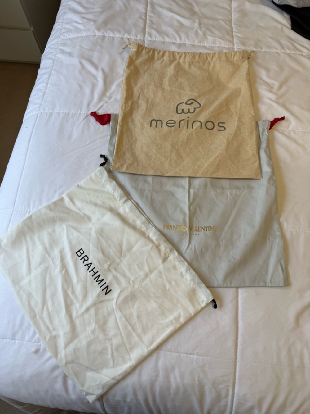 Brahmin, Merino , Valentine Dust Bags set of 3 luxury pouches